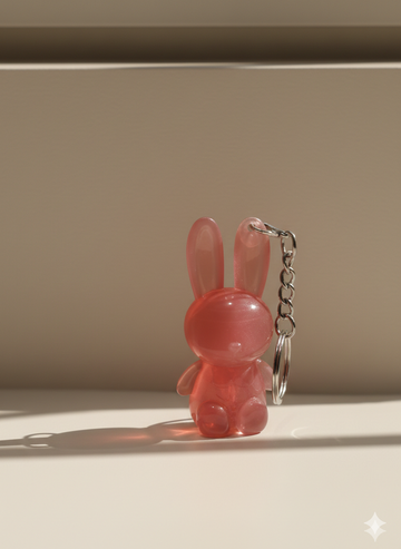 Kiavvi BunnyPop Lip Charm Keychain- Coral Rose