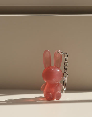 Kiavvi BunnyPop Lip Charm Keychain- Coral Rose