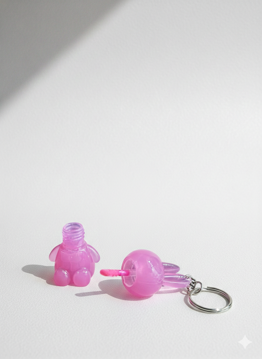 Kiavvi BunnyPop Lip Charm Keychain- Baby Pink