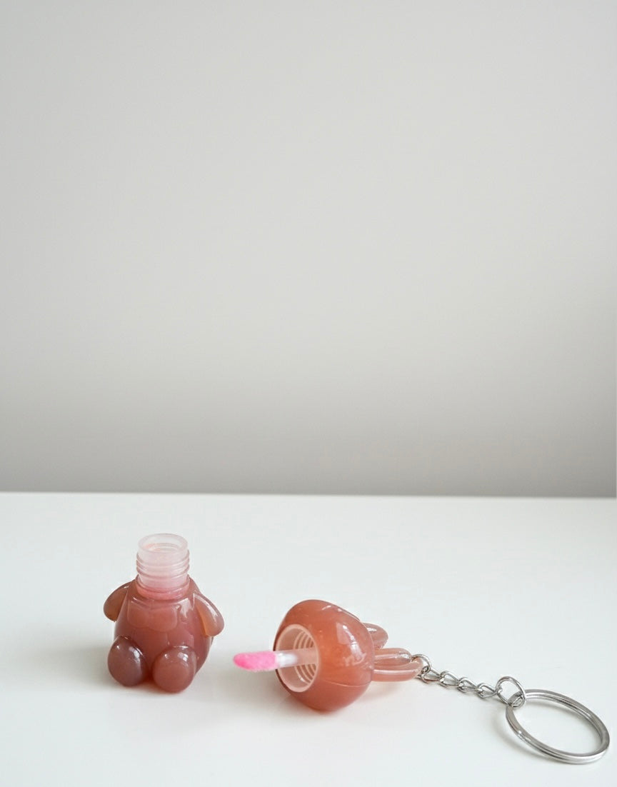 Kiavvi BunnyPop Lip Charm Keychain- Brown
