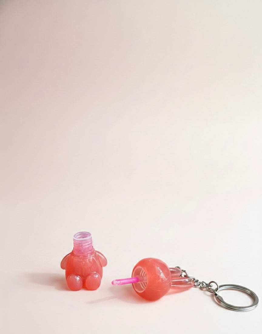 Kiavvi BunnyPop Lip Charm Keychain- Peach