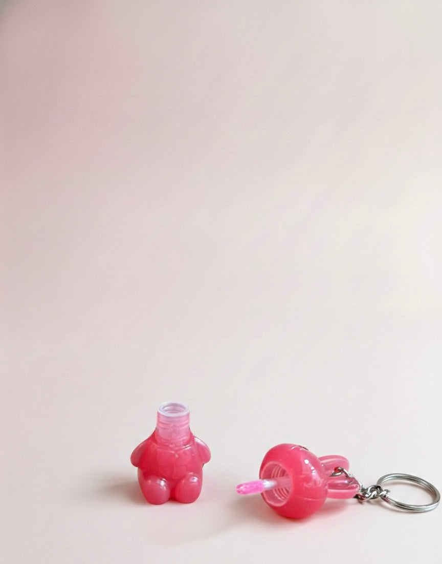 Kiavvi BunnyPop Lip Charm Keychain- Candy Pink